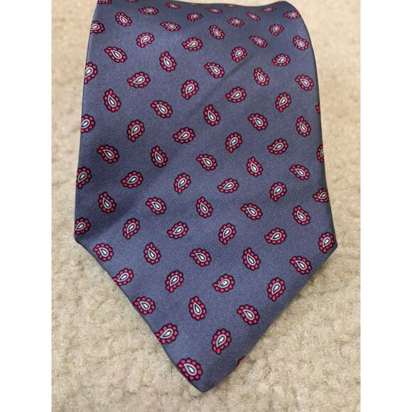 Valentino Men’s Blue Red Geometric‎ Tie - Picture 2 of 4